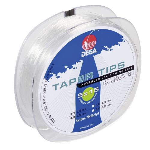 Taper Tips Clear Vorfach 0,28-0,60mm Länge:15m