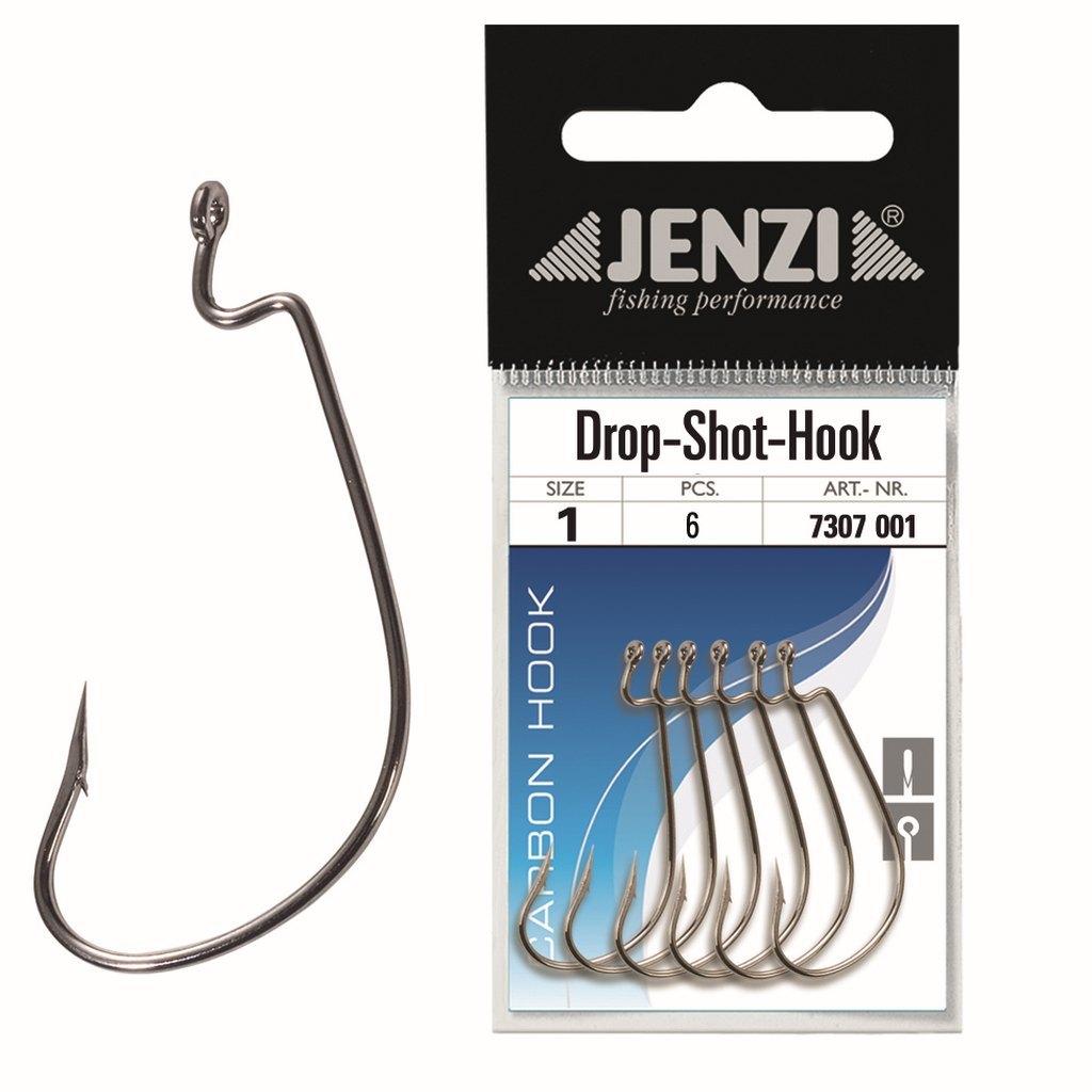 Drop Shot Hook Typ Circel, Size 1, titan, medium Shank - JENZI